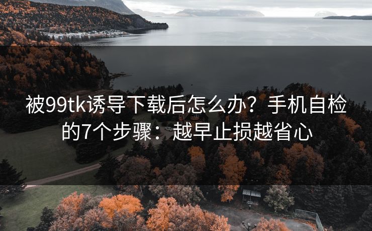 被99tk诱导下载后怎么办？手机自检的7个步骤：越早止损越省心
