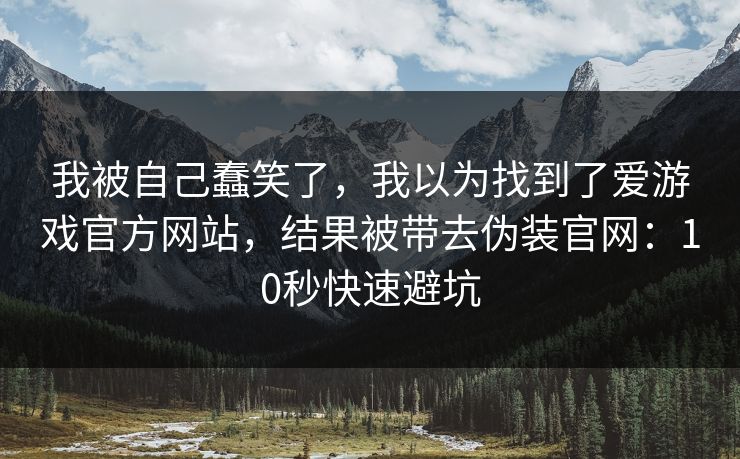 我被自己蠢笑了，我以为找到了爱游戏官方网站，结果被带去伪装官网：10秒快速避坑