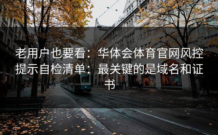 老用户也要看：华体会体育官网风控提示自检清单：最关键的是域名和证书